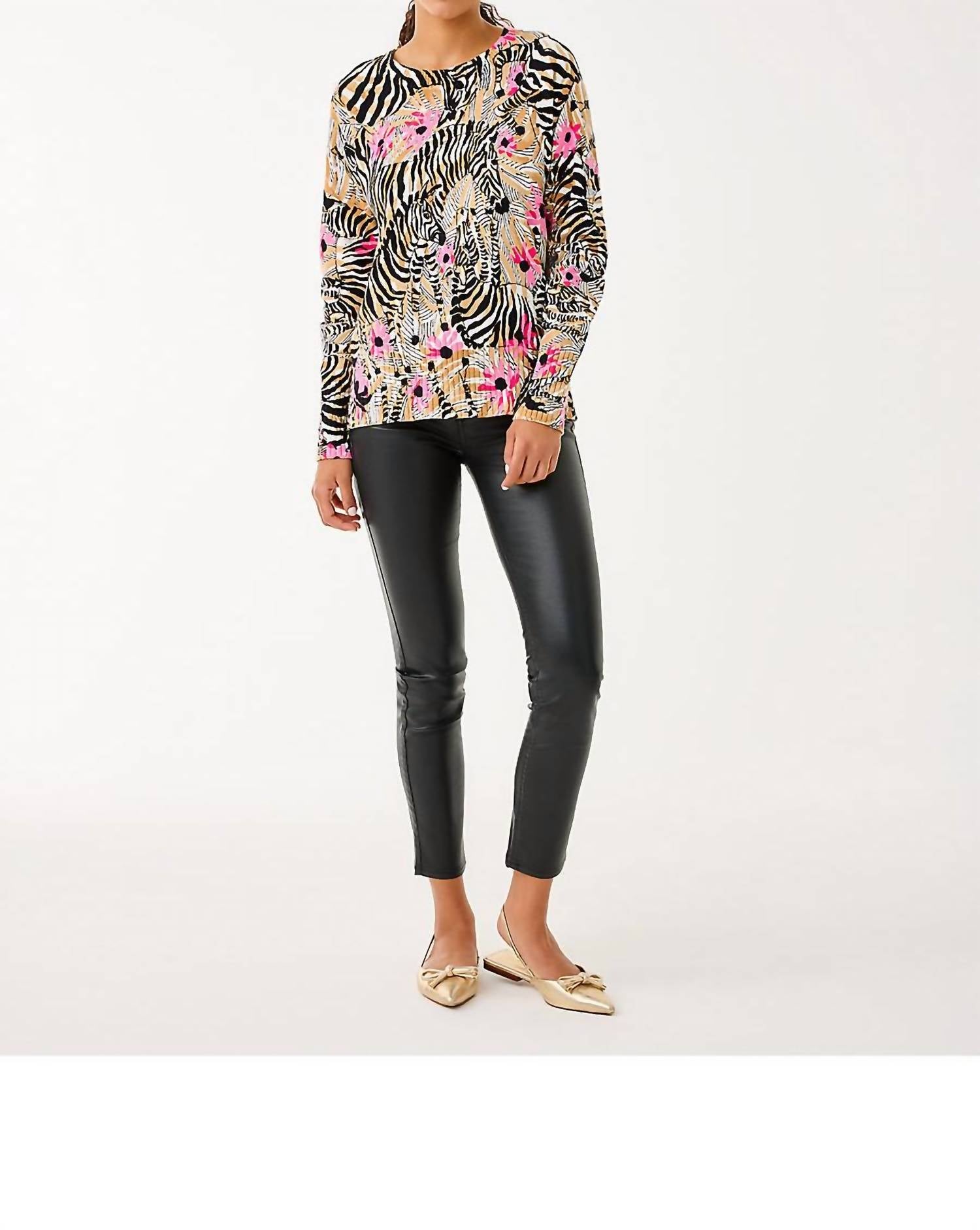 Lilly Pulitzer Salima Crew Neck Sweater in rutabaga el morocco - women's sweater - alternate view