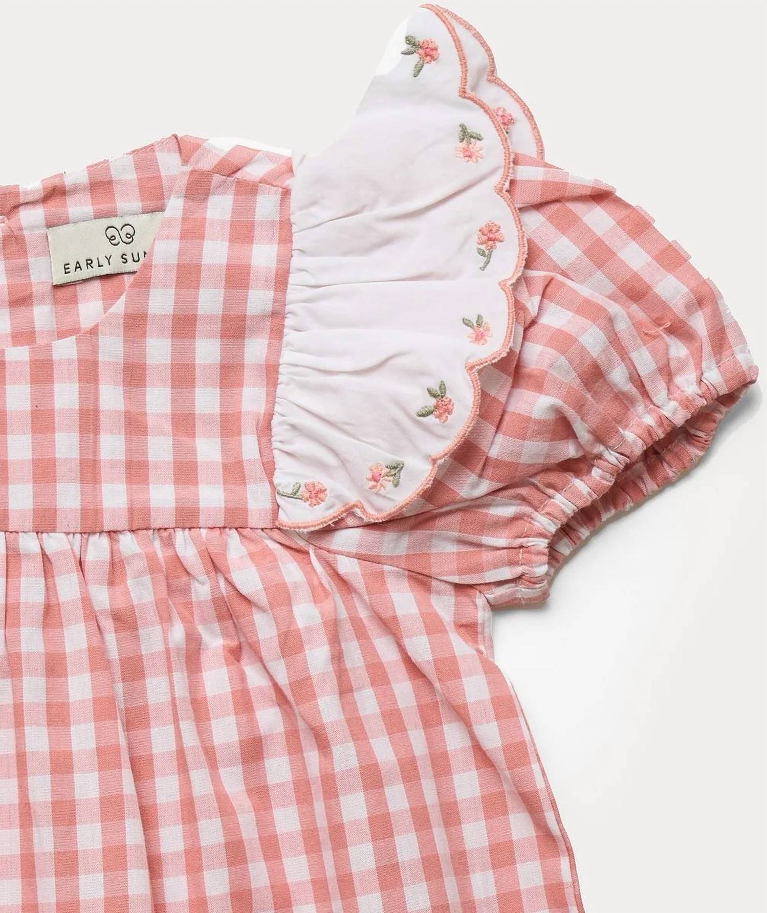 Early Sunday - Girl's Mia Gingham Check Romper