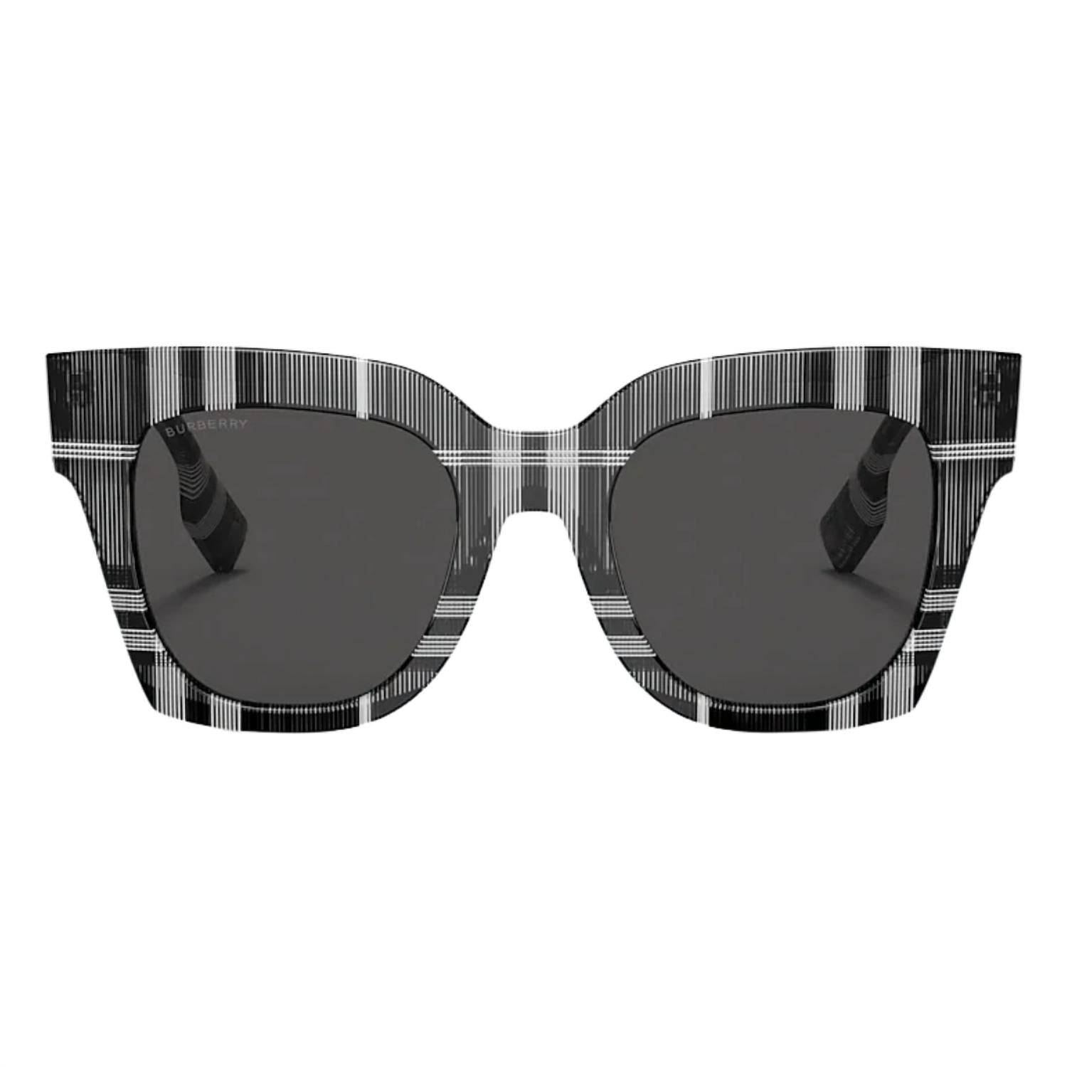 Burberry Kitty Sunglasses in check white black in black and white - women's accessory - alternate view