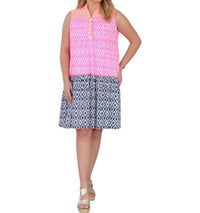 Vilagallo V-neck Ikat Short Dress in multi - women's dress