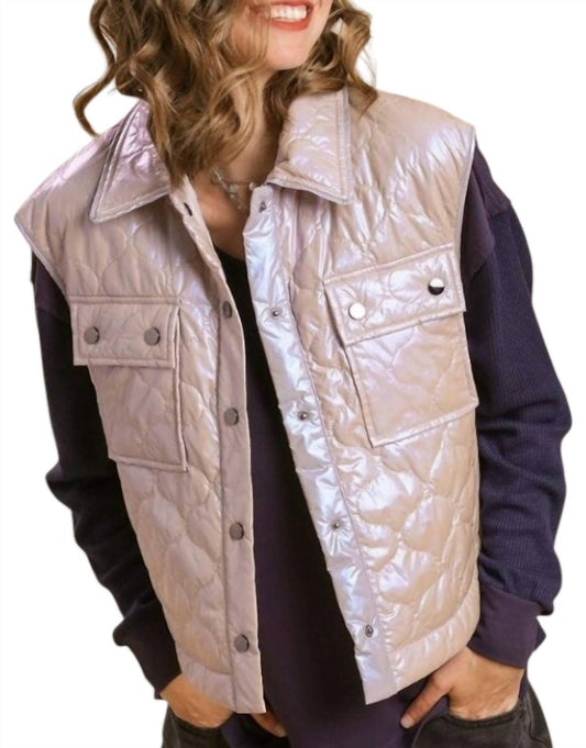 Umgee - Warm Quilted Button Up Vest