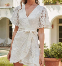 Sugarlips - Le Lune Faux Wrap Lace Dress