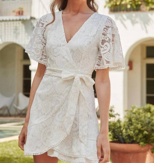 Sugarlips - Le Lune Faux Wrap Lace Dress