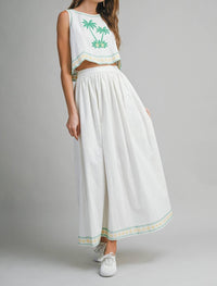 Le Cliche Palmette Embroidered Maxi Skirt in white - women's skirt - view 4