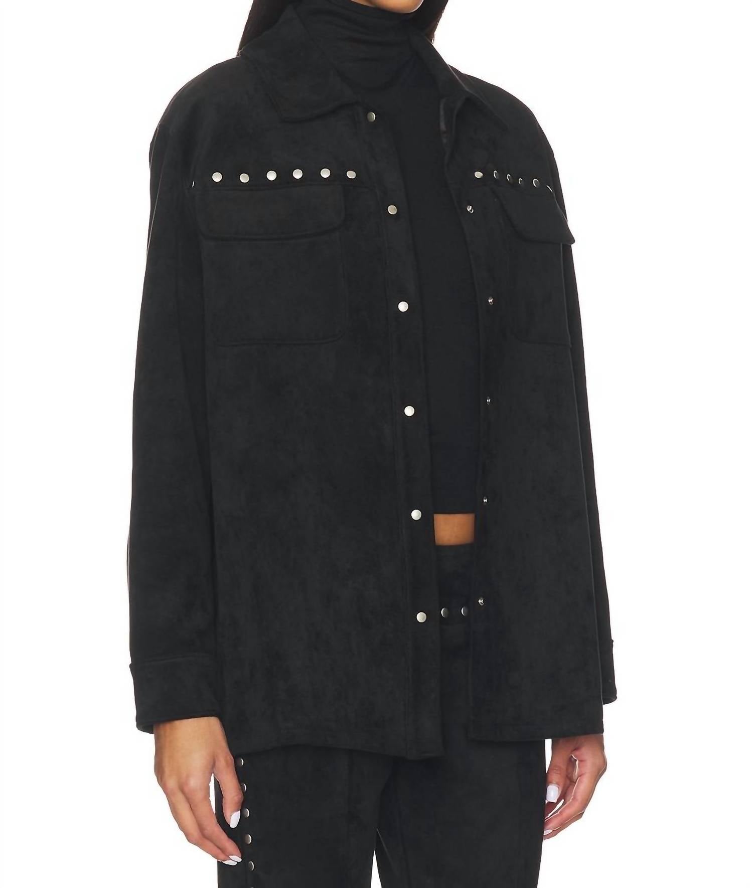 Amanda Uprichard Nirvana Jacket in black - women's jacket - detail view