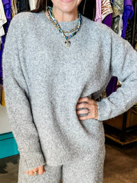 PINCH Soft Yarn Knit Sweater in charcoal - women's sweater