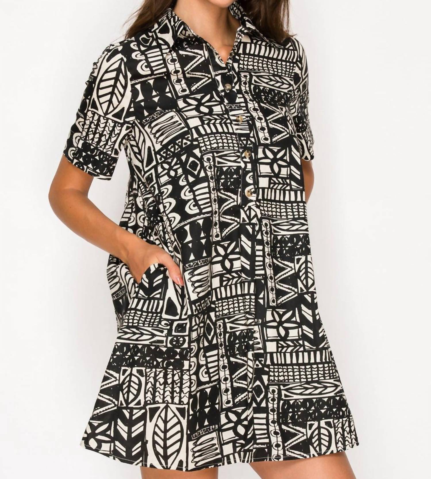 Meet Me In Santorini - Nysa's Ink Shirt Dress