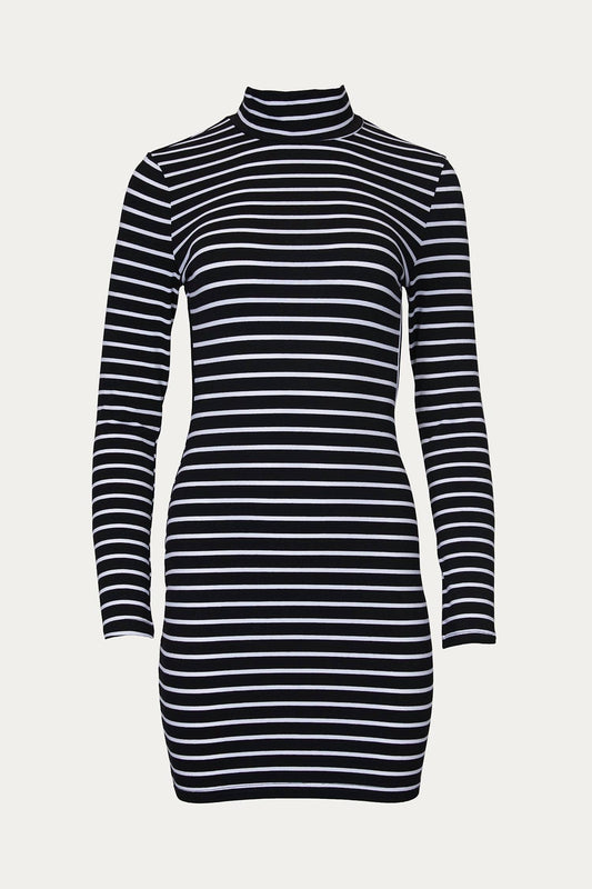 OPEN-BACK TURTLENECK MINI DRESS