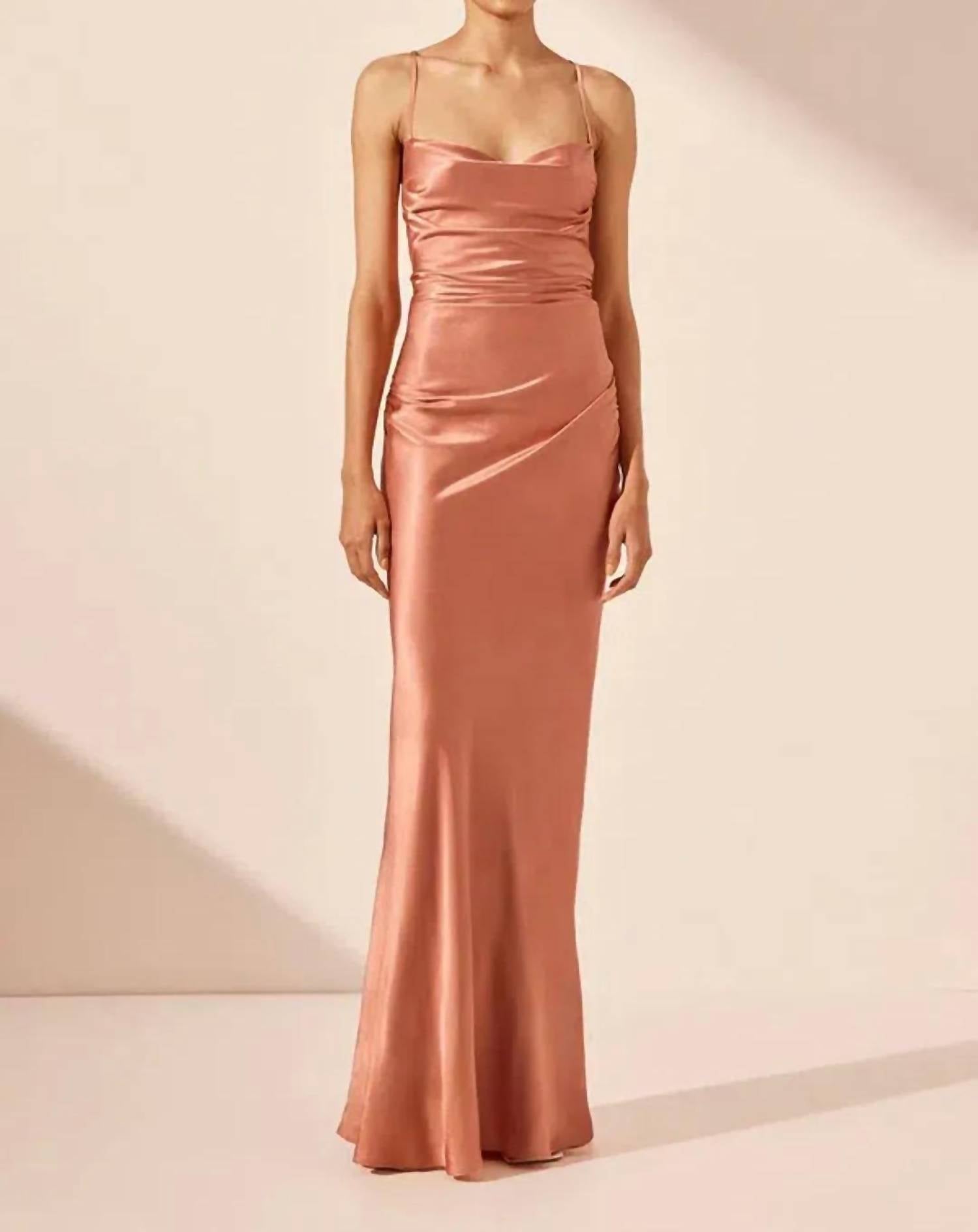 Shona Joy - La Lune Ruched Backless Slip Dress