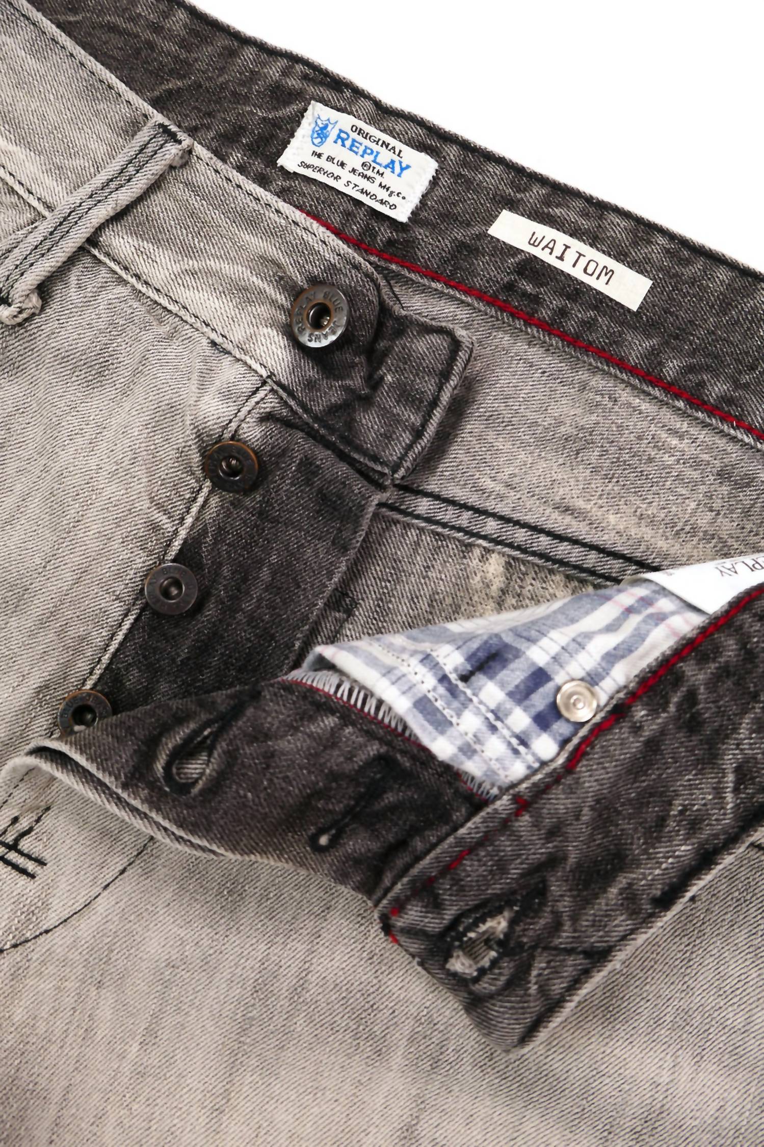Replay - Men's Distressed Denim Straight Leg Jeans