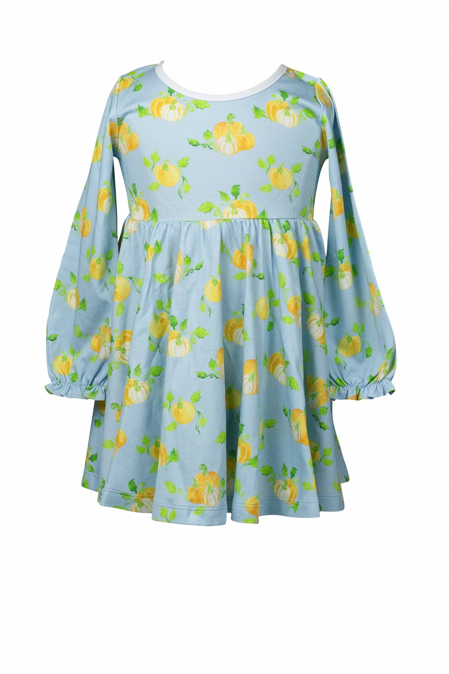 The Proper Peony - Girl's Patch Long Sleeve Twirl Dress