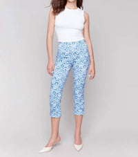 Charlie B - Printed Stretch Pull On Capri Pant