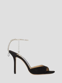 Jimmy Choo - Women's Saeda Suede Sandals With Crystal Embellishment