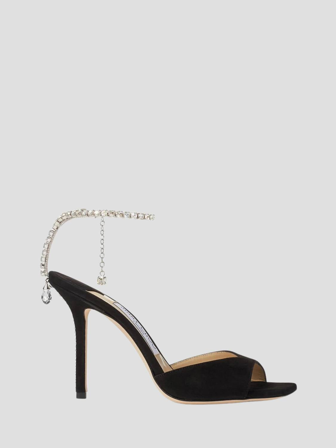 Jimmy Choo - Women's Saeda Suede Sandals With Crystal Embellishment