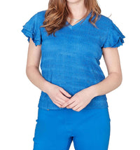 Emaline - Flutter Sleeve V Neck Top