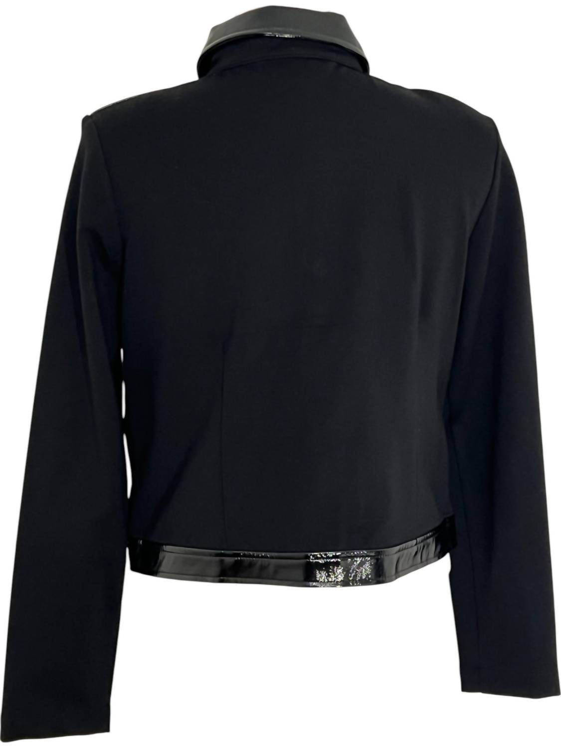 Charlie B - Short Ponte Knit Jacket With Vinyl Trim