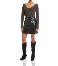 Fifteen Twenty - Britney Patent Faux Leather Mini Skirt