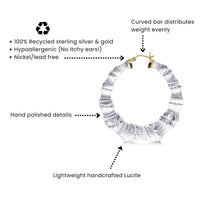 Gold & Honey - Women's Lucite Bamboo Hoop Earrings