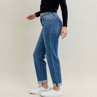 Judy Blue - Classic Cuffed Mid Rise Boyfriend Jeans