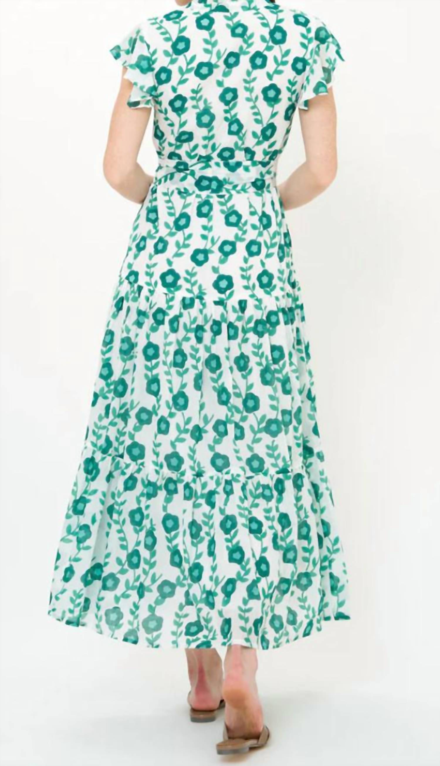 Oliphant - Ruffle Collar Button Maxi Dress