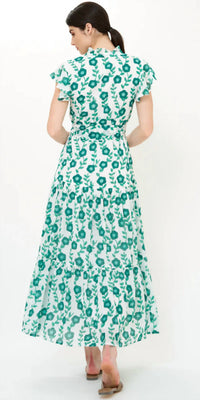Oliphant - Ruffle Collar Button Maxi Dress