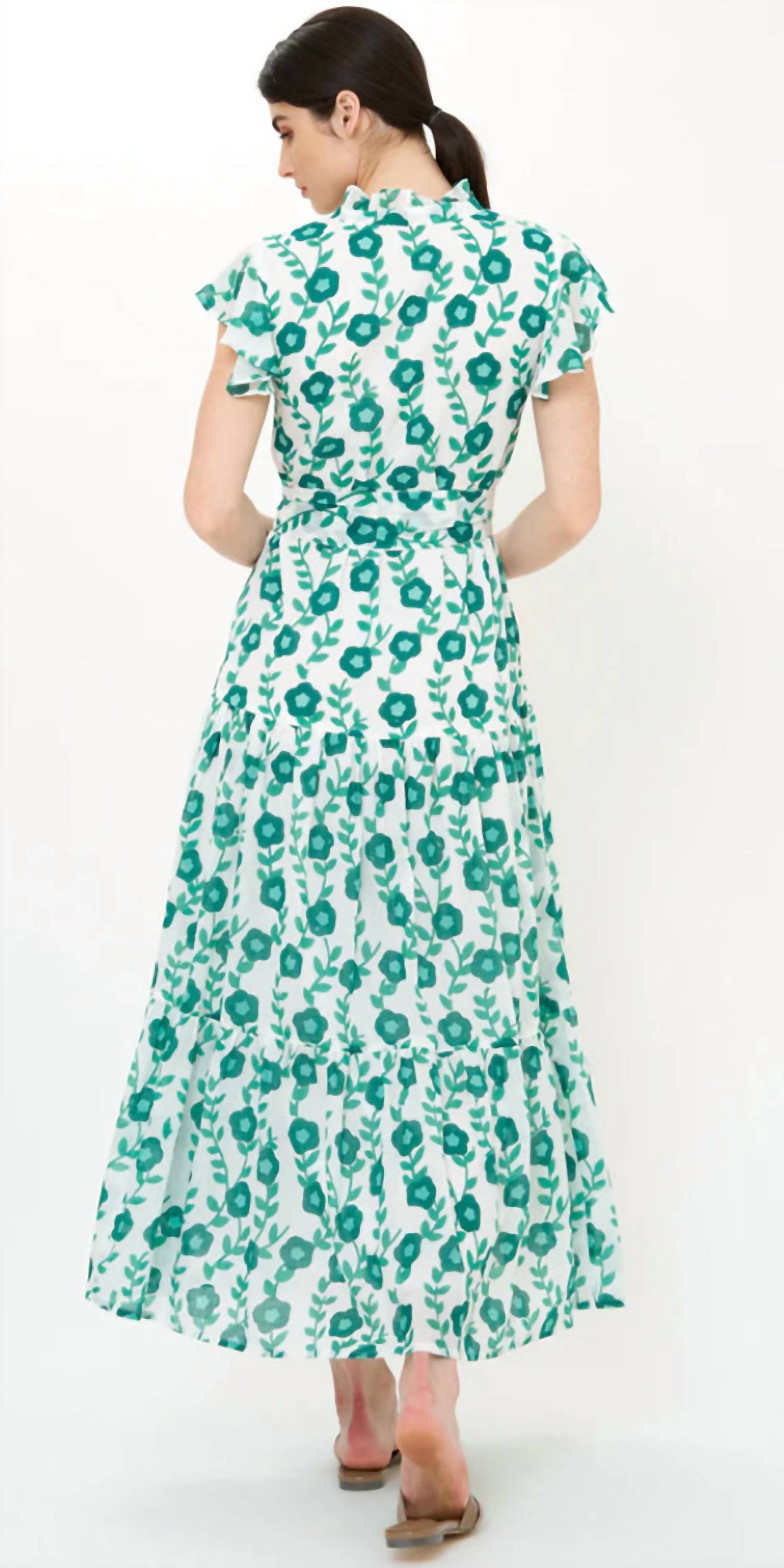 Oliphant - Ruffle Collar Button Maxi Dress