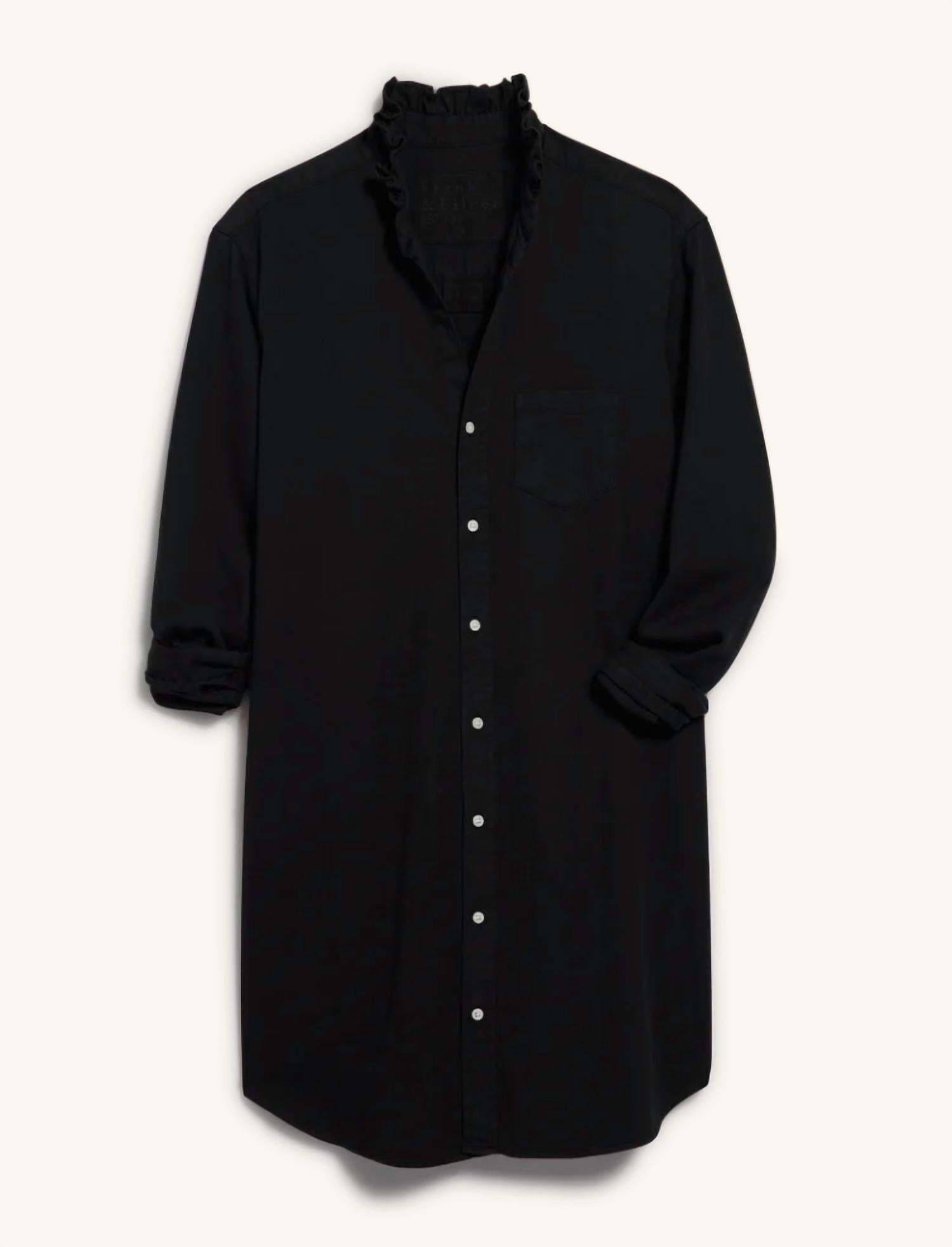 Frank & Eileen - Mary Ruffle Denim Mini Shirtdress