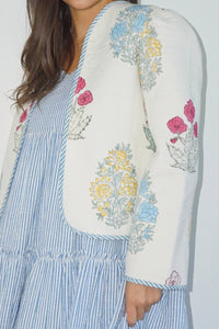 NIBI MTK Shylah Quilted Jacket in mixed print floral - women's jacket - view 4