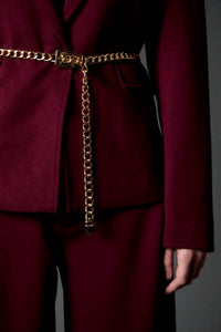 BLUE REVIVAL Taylor Blazer in burgundy - women's jacket - alternate view