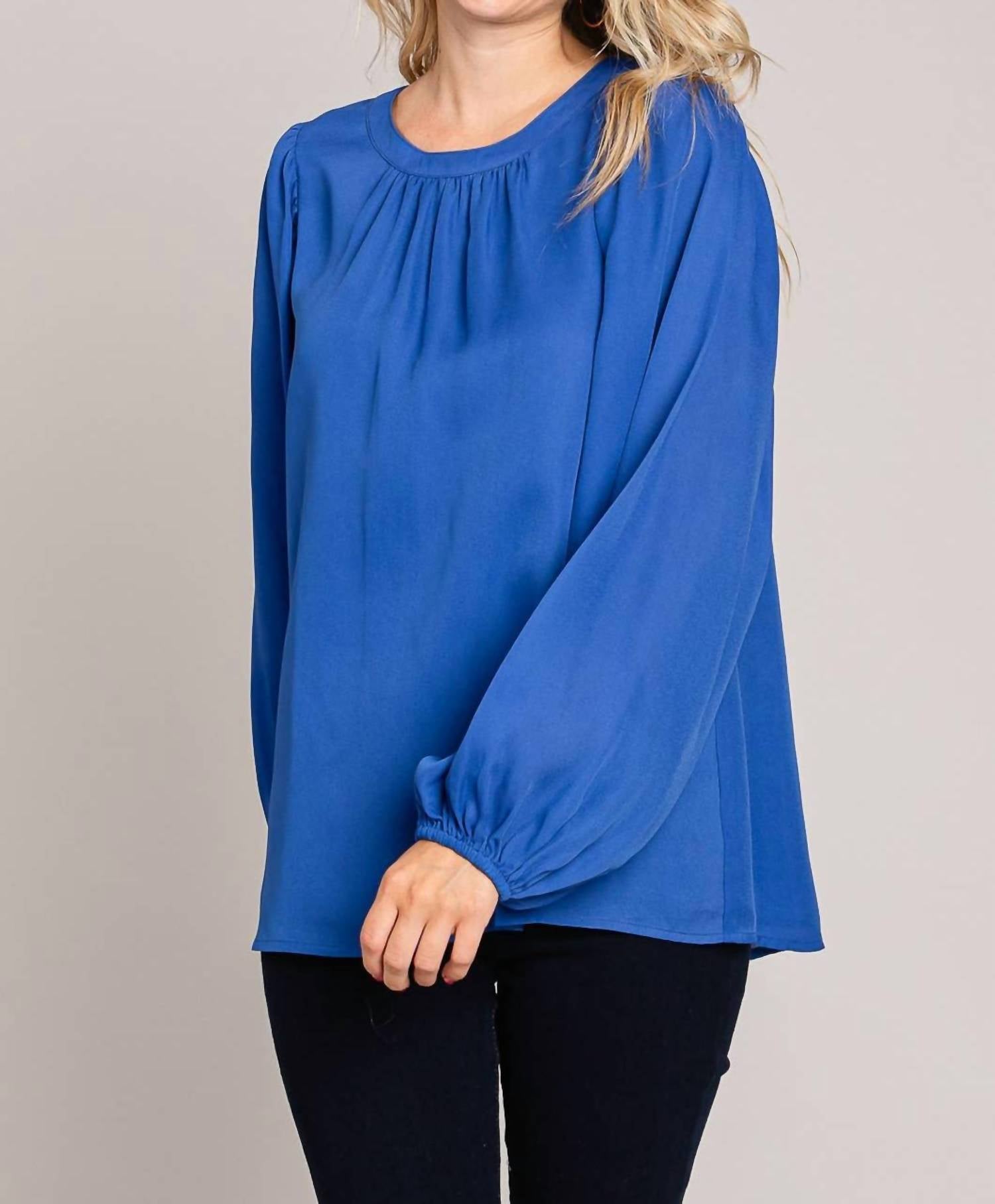 Cotton Bleu - Chic Bubble Sleeve Top
