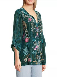 Johnny Was - Sisa Velvet Kaftan Blouse