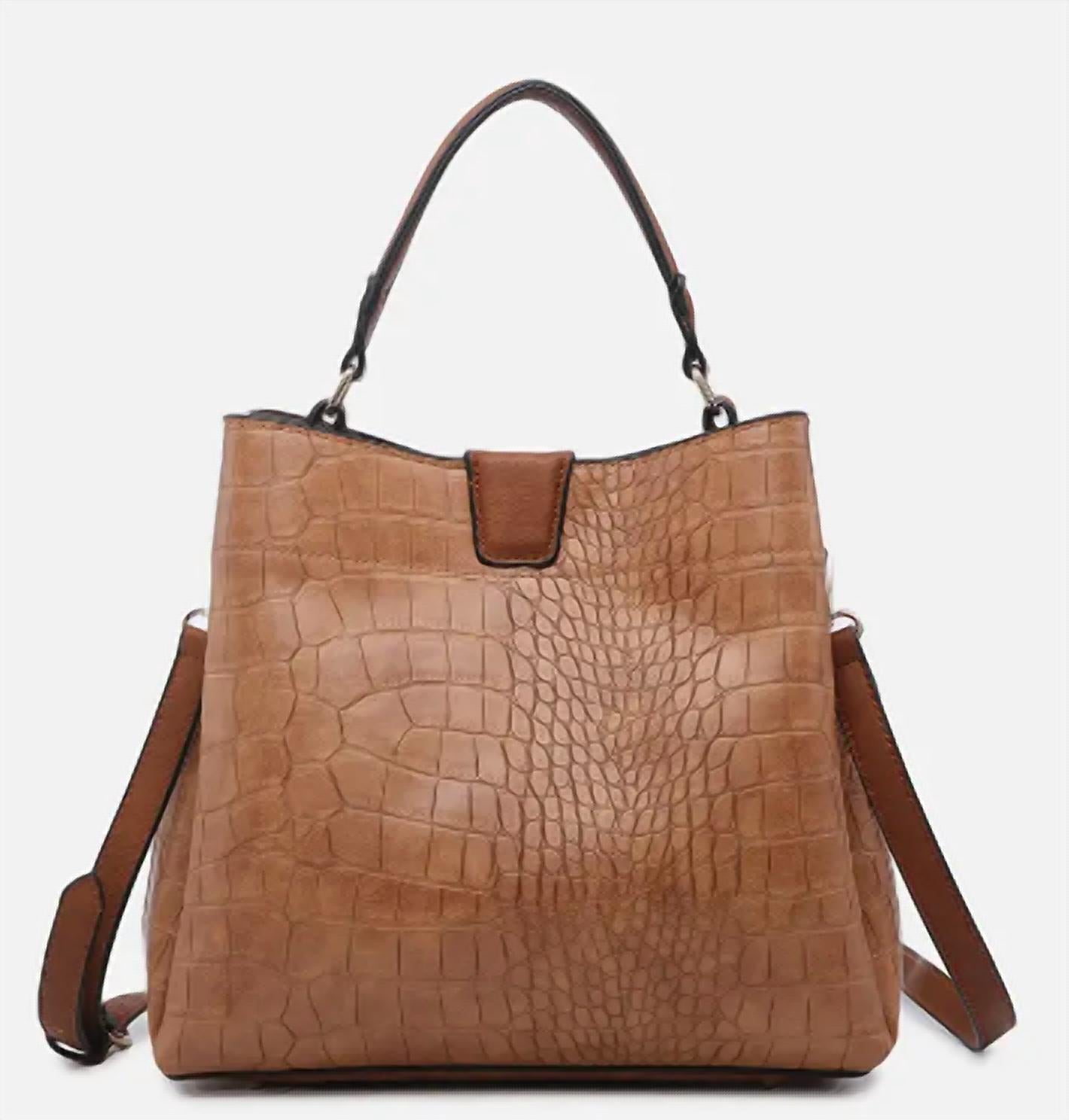 Jen & Co. - Women's Embossed Vegan Leather Handbag With Shoulder Strap
