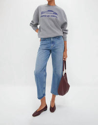 Clare V. - Oversized Sardine Crew Neck Sweatshirt