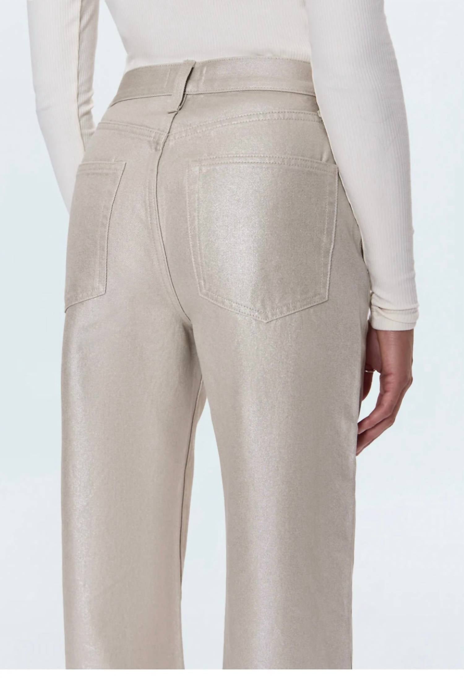 PISTOLA Tate High Rise Bowed Wide Leg Jean in champagne - women's jeans - view 6