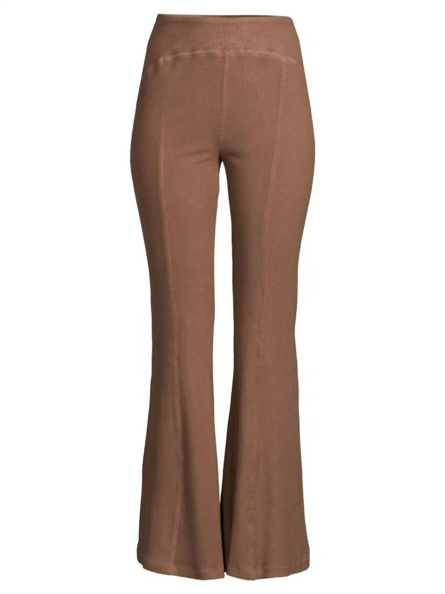 Area Stars - Ribbed Flare Pull On Pants