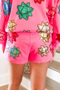 Queen Of Sparkles - Metallic Present Bow Shorts