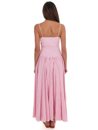TCEC Oceanview Striped Maxi Dress in pink - women's dress - detail view