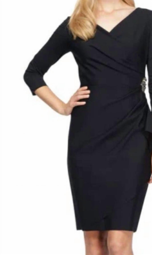 Alex Evenings - Contour Collection Embellished Ruched Sheath Cocktail Dress