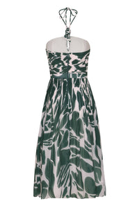 Andres Otalora - Voy A Ti Ruched Chiffon Midi Halter Dress
