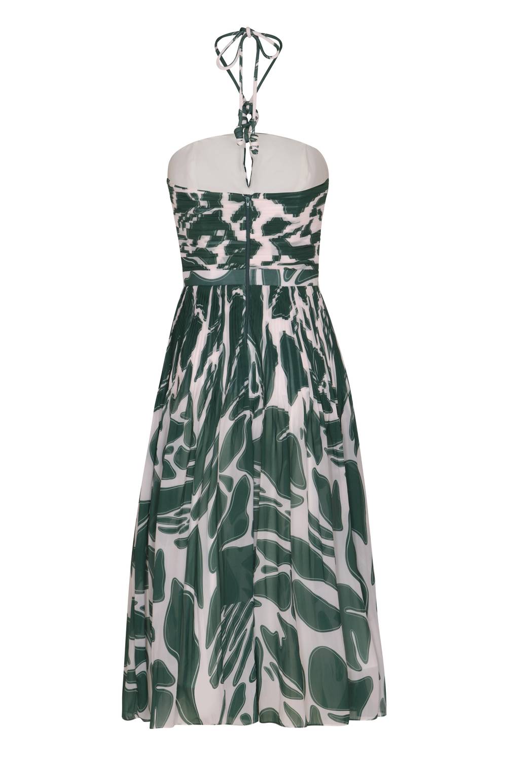 Andres Otalora - Voy A Ti Ruched Chiffon Midi Halter Dress