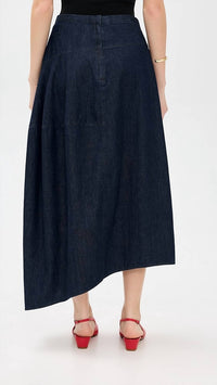 Tibi - Denim Asymmetrical Balloon Skirt - Short