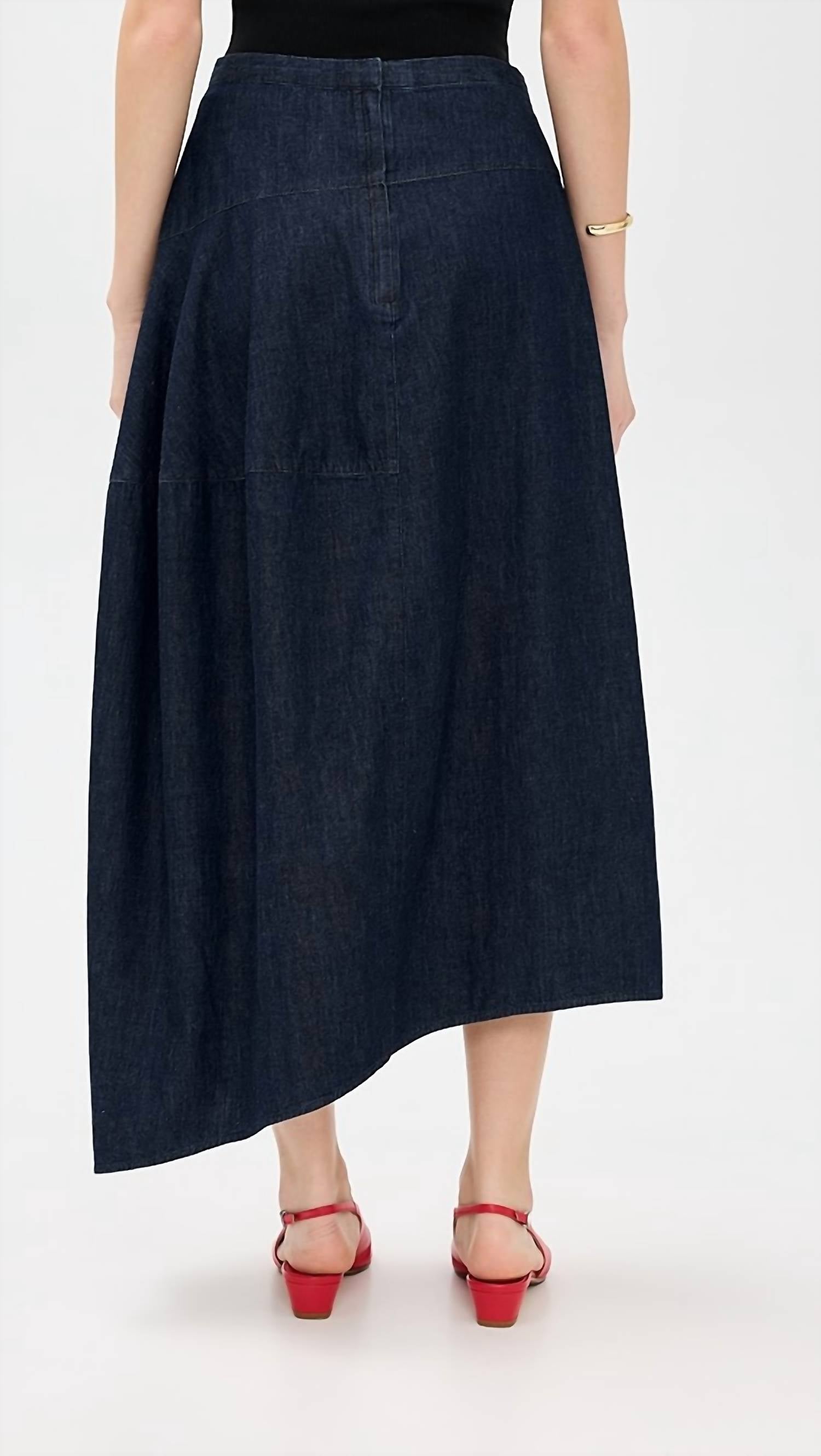 Tibi - Denim Asymmetrical Balloon Skirt - Short