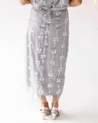 By Together SHEER AS ICE SEQUIN MIDI SKIRT in grey - women's skirt - detail view