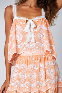 Miguelina - Kaila Floating Flower Voile Embroidery Tank