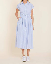 Dolce Cabo - Poplin Belted Shirt Midi Dress