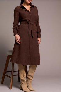Tribal - Long Sleeve Midi Shirt Dress