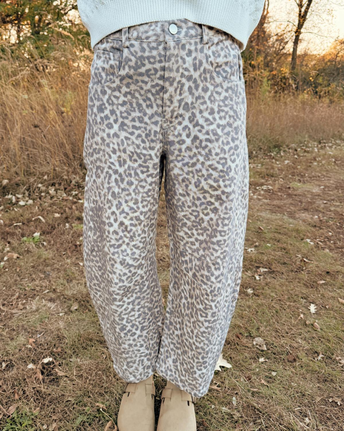So Me - Wild Leopard Barrel Pants