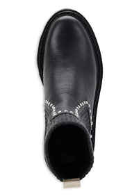 Dolce Vita Women's Leather Knit Chelsea Platform Stud Boot in black - women's shoe - detail view