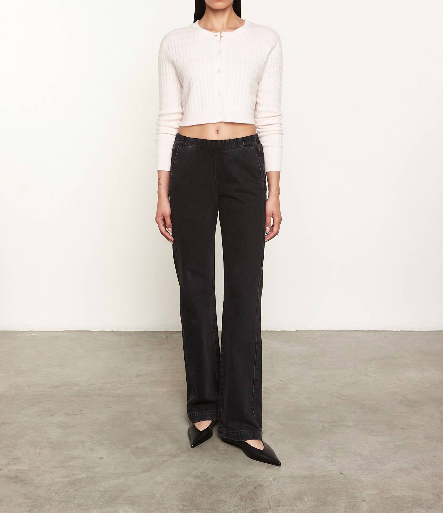 Enza Costa - POWDER CASHMERE CABLE KNITTED CARDIGAN
