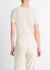 Vince - Hand-cut Argyle Wool-blend Short-sleeve Sweater